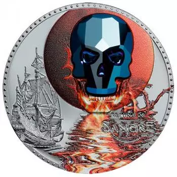 Equatorial Guinea - Crystal Skull - Luna de Sangre - 1000 Francs - 2019 -1 Oz Silber